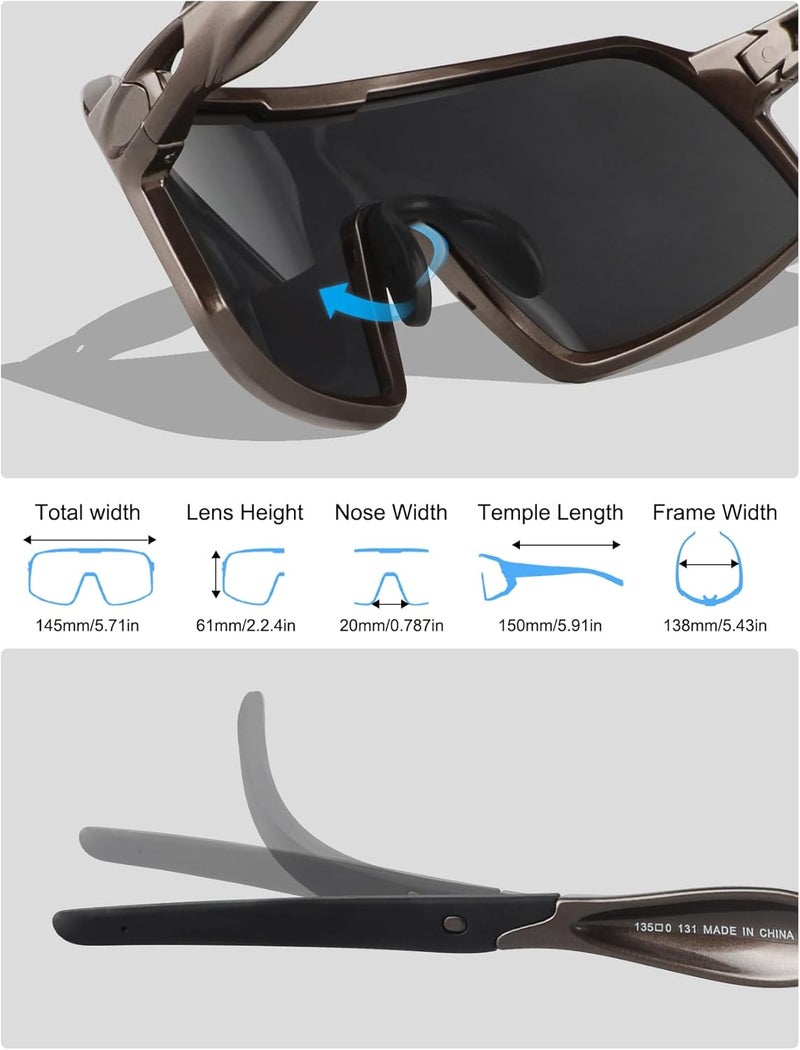 BangLong Polarized Sports Sunglasses for Men Women, UV Protection Sun Glasses for Baseball Running Cycling Fishing - Image 3